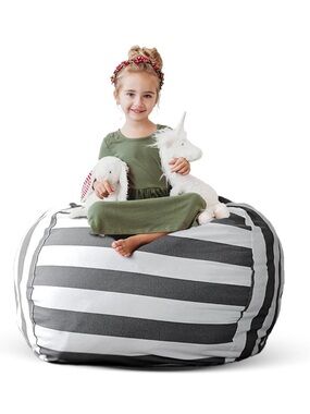Creative QT Bundle of TWO Canvas Stuffable Round Bean Bags
